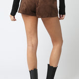 Faux Suede Shorts
