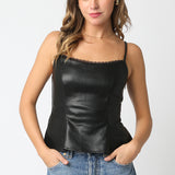 Vegan Leather Top