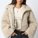 Fuzzy Zip Up Jacket