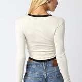 Long Sleeve With Piping Detail
