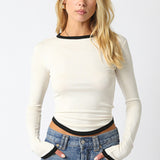 Long Sleeve With Piping Detail