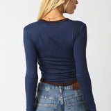 Long Sleeve With Piping Detail