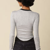 Long Sleeve With Piping Detail