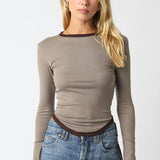 Long Sleeve With Piping Detail