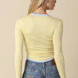 Long Sleeve With Piping Detail