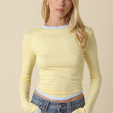 Long Sleeve With Piping Detail