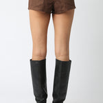 Faux Suede Micro Shorts - brown, womens shorts collection