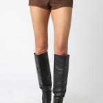 Faux Suede Micro Shorts - brown, womens shorts collection