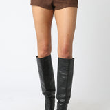 Faux Suede Micro Shorts - brown, womens shorts collection