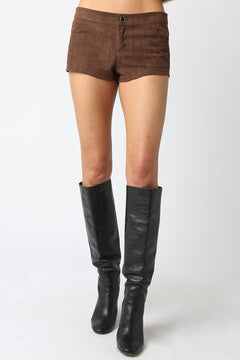Faux Suede Micro Shorts - brown, womens shorts collection