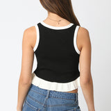 Contrast Pleated Hem Tank