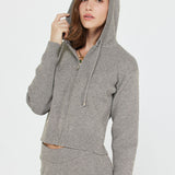 Soft Zip Up Cropped Hoodie