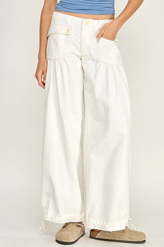 Wide Leg Draw String Bottom Jean