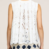 Sweater With Pleated Eyelet Back