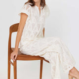 Mesh Detail Wide Leg Pant
