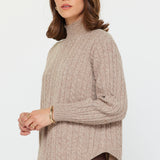 Mock Neck Braided Sweater