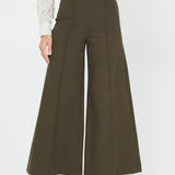 High Rise Flare Leg Ponte Pant - Olive, Women's Pants Collection
