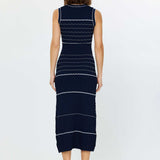 Sleeveless Button Mid Length Fitted Dress