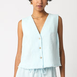 Gauze Button Up Vest