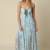 Floral Maxi Dress With Tie Front Detail