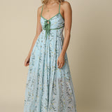 Floral Maxi Dress With Tie Front Detail