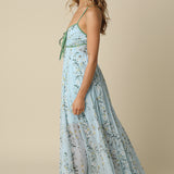 Floral Maxi Dress With Tie Front Detail