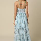 Floral Maxi Dress With Tie Front Detail