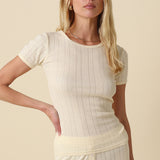Short Sleeve Pointelle Tee