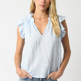 V Neck Flutter Top