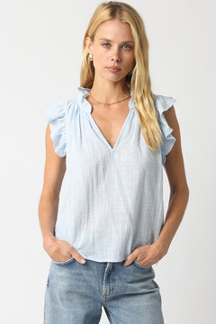V Neck Flutter Top