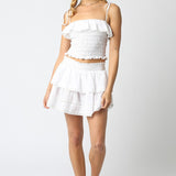 Smocked Ruffle Crop Top