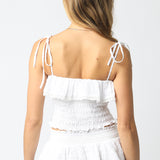 Smocked Ruffle Crop Top