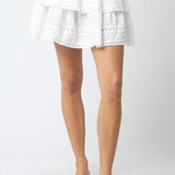 Tiered Pleated Ruffle Mini Skirt