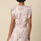 Floral Ruffle Sleeve Romper
