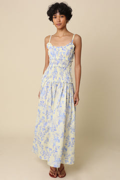 Floral Smocking Tiered Maxi Dress