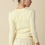 Ribbed Button Up Long Sleeve