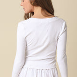 Ribbed Button Up Long Sleeve