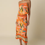 Lace Trim Midi Skirt