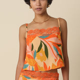 Sleeveless Lace Trim Top