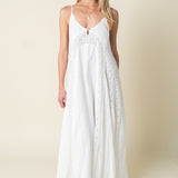 Flowy Lace Trim Tie Back Maxi