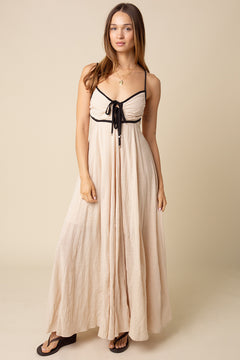 Flowy Trim Maxi Dress