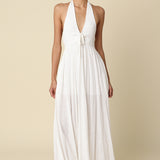Halter Bow Front Maxi Dress
