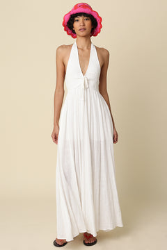 Halter Bow Front Maxi Dress