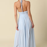 Halter Bow Front Maxi Dress
