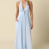 Halter Bow Front Maxi Dress