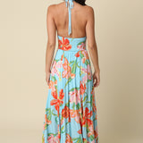 Printed Bow Front Maxi Dress