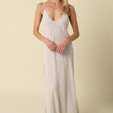 Woven V Neck Maxi Dress