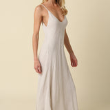 Woven V Neck Maxi Dress