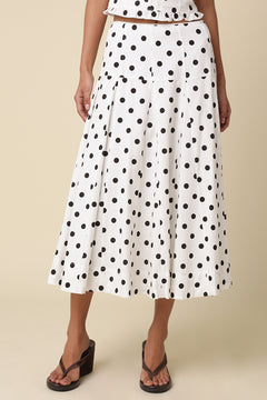 Polka Dot Midi Skirt