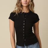 Short Sleeve Henley Top